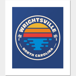 Retro Wrightsville North Carolina Vintage Beach Surf Emblem Posters and Art